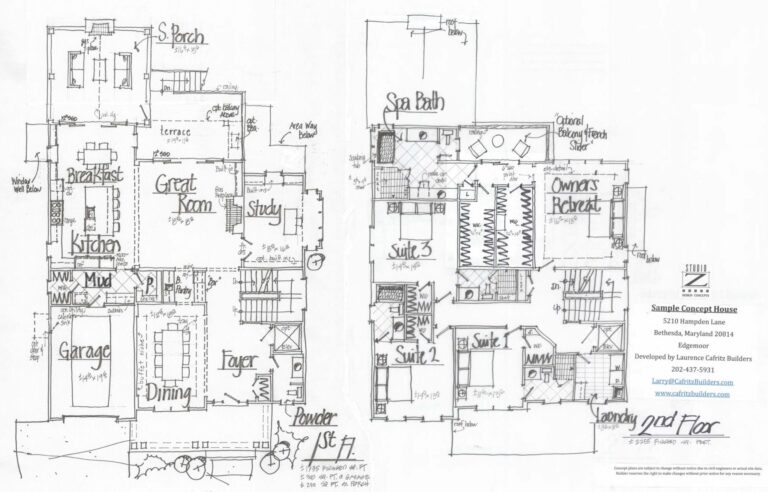 5210 Hampden A First Second Floor Plans