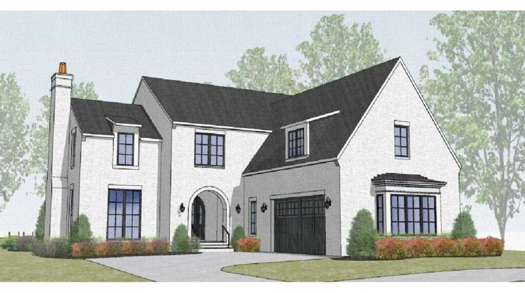 Front Rendering 2 car gar courtyard GTM